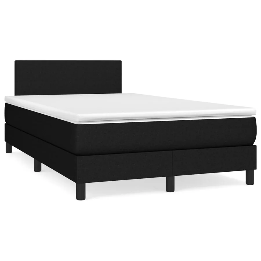 Sommier à lattes de lit avec matelas Noir 120x200 cm Tissu - 2