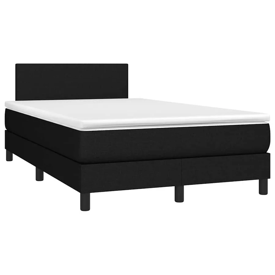 Sommier à lattes de lit avec matelas Noir 120x200 cm Tissu - 3
