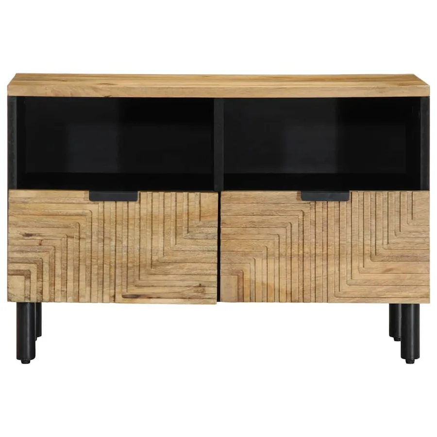 Meuble TV marron 70x33x46 cm bois massif de manguier - 2