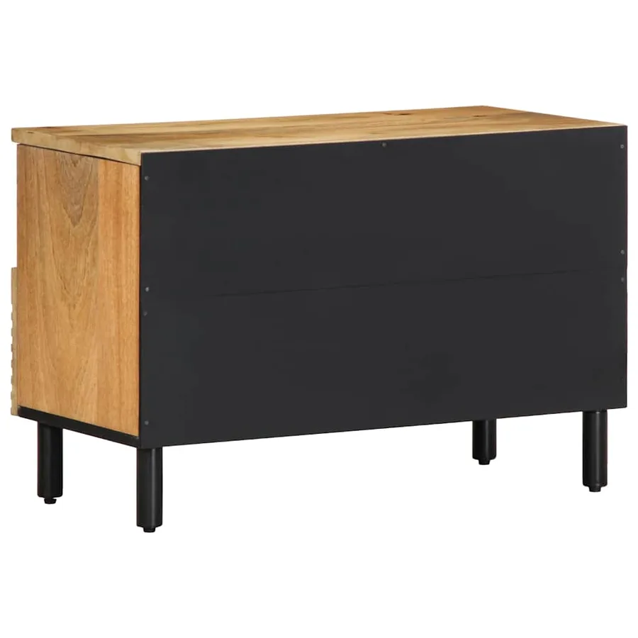 Meuble TV marron 70x33x46 cm bois massif de manguier - 5