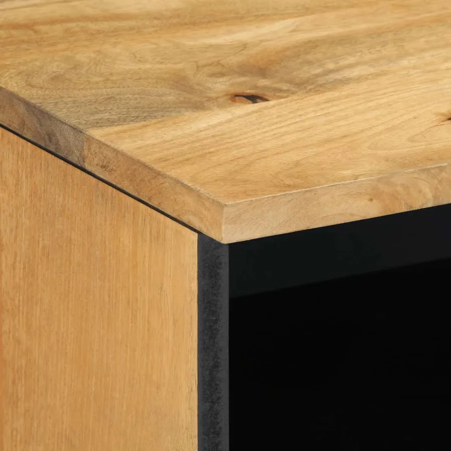 Meuble TV marron 70x33x46 cm bois massif de manguier - 6