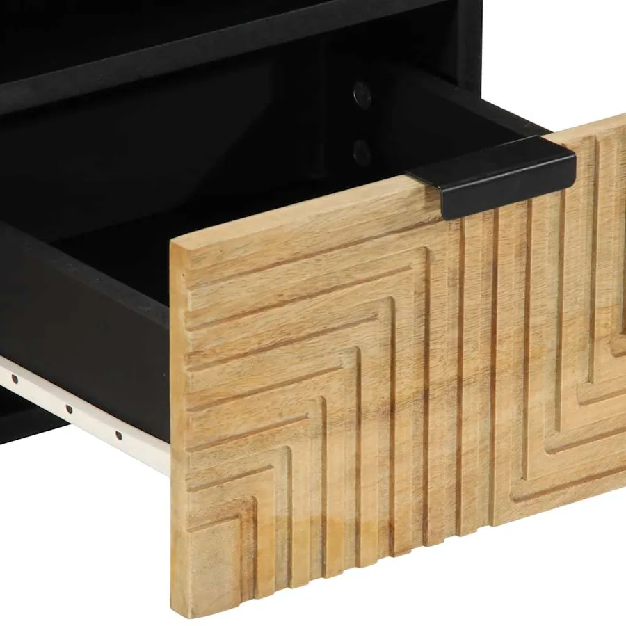 Meuble TV marron 70x33x46 cm bois massif de manguier - 7