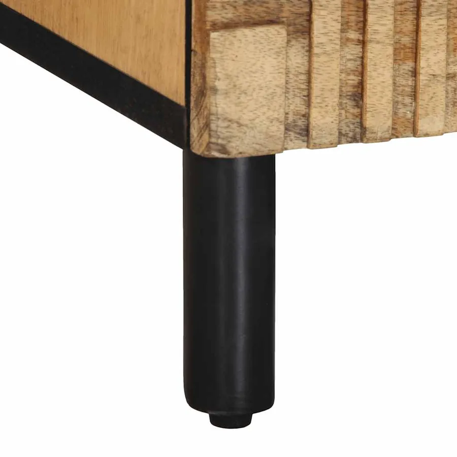 Meuble TV marron 70x33x46 cm bois massif de manguier - 8