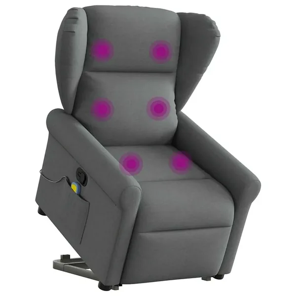 Fauteuil de massage inclinable Gris foncé Tissu