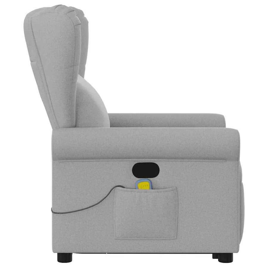 Fauteuil de massage inclinable gris nuage tissu - 5