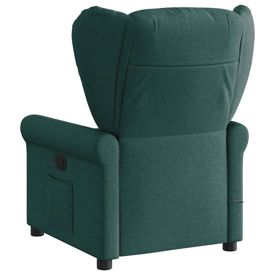 Fauteuil de massage inclinable électrique Vert foncé Tissu - 6