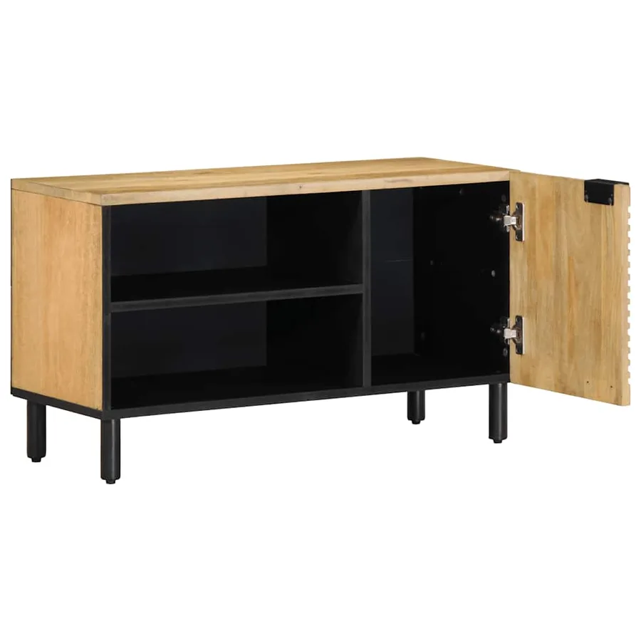 Meuble TV marron 80x31,5x46 cm bois massif de manguier - 2