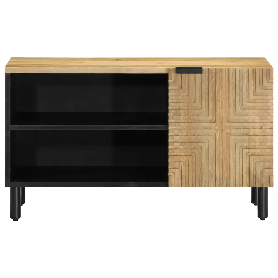 Meuble TV marron 80x31,5x46 cm bois massif de manguier - 3