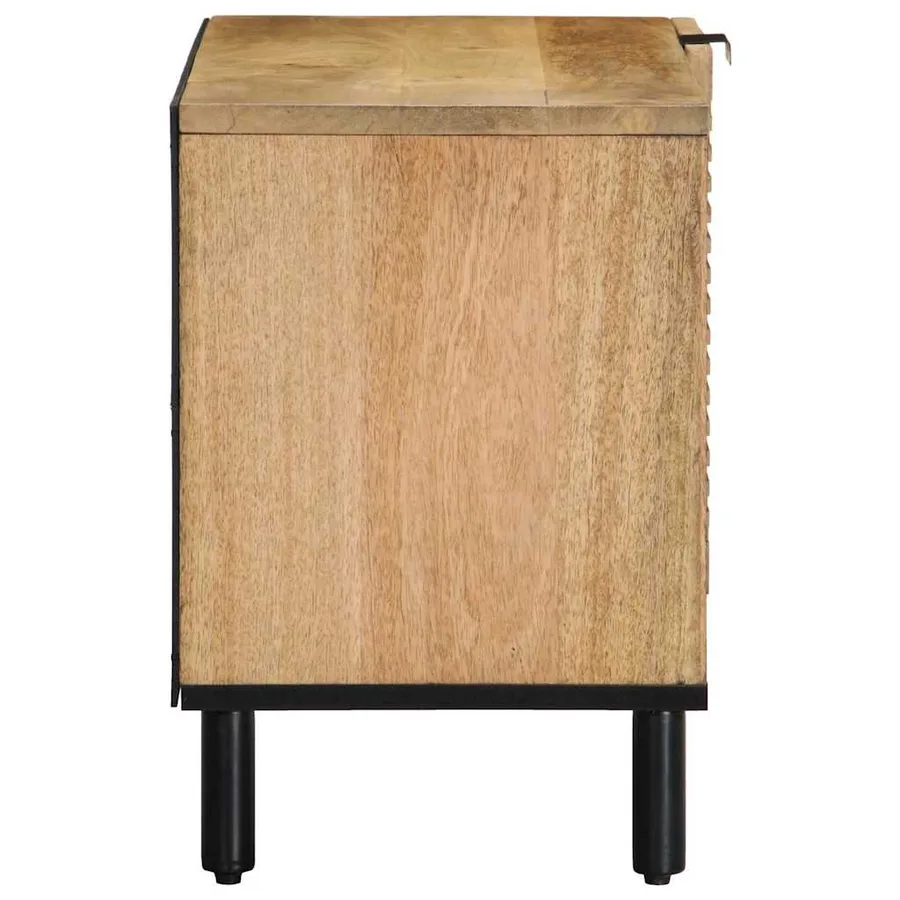 Meuble TV marron 80x31,5x46 cm bois massif de manguier - 4