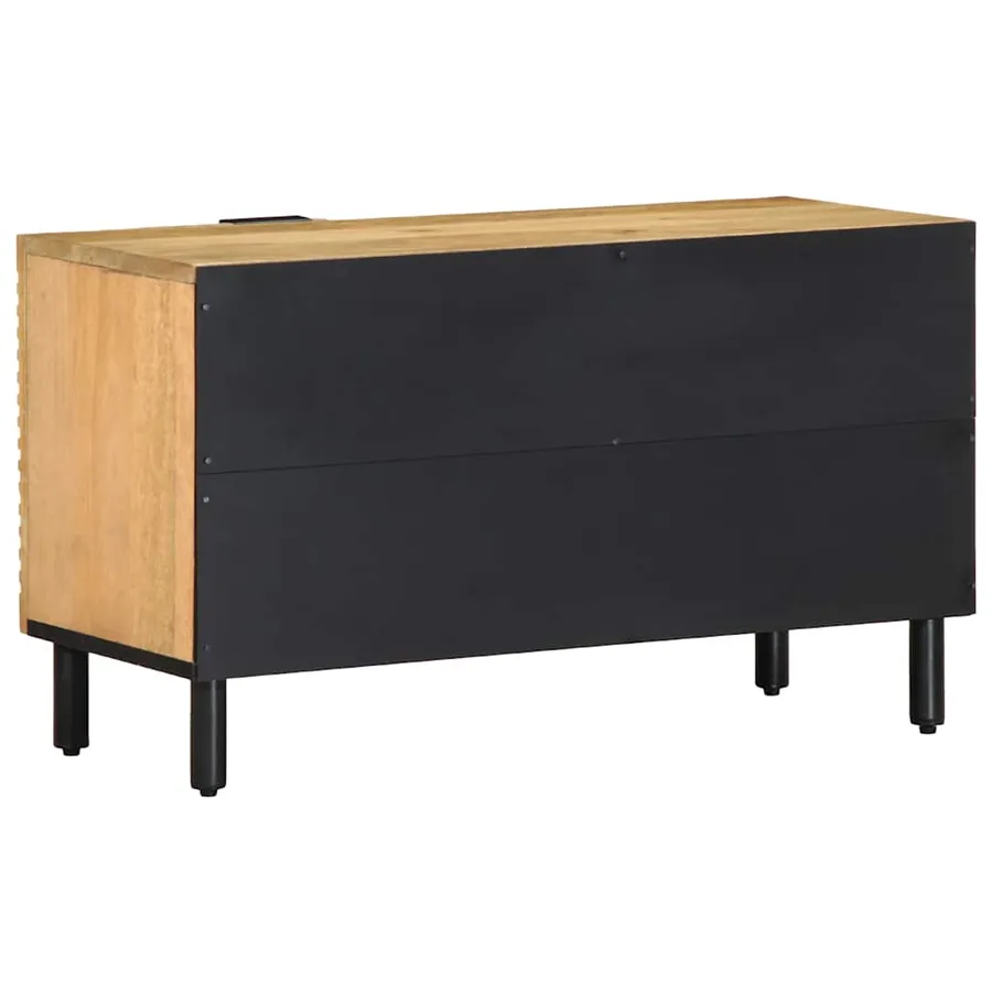 Meuble TV marron 80x31,5x46 cm bois massif de manguier - 5