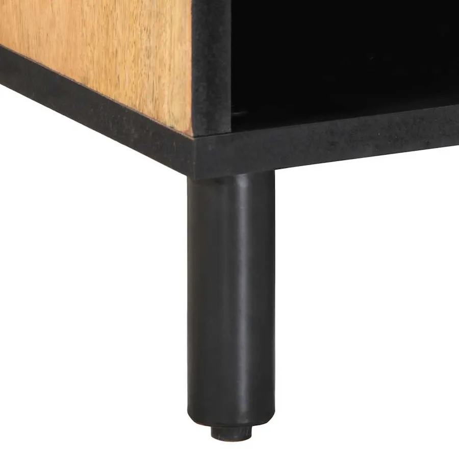 Meuble TV marron 80x31,5x46 cm bois massif de manguier - 9