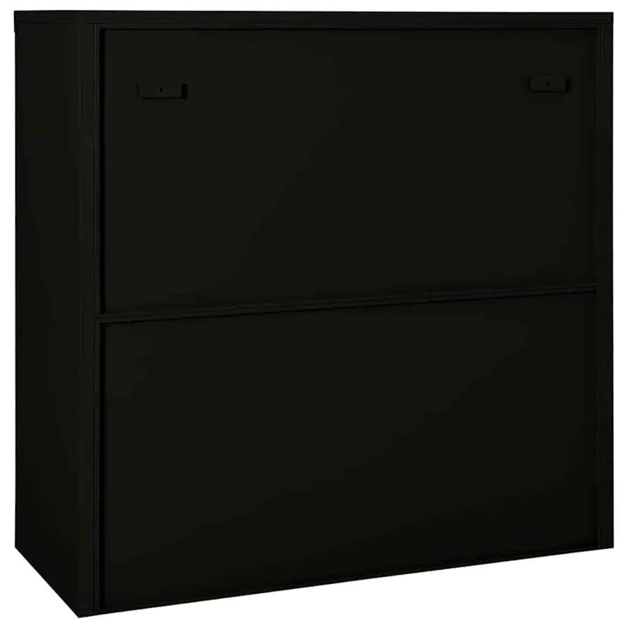 Armoire à portes coulissantes Noir 90x40x90 cm Acier - 4