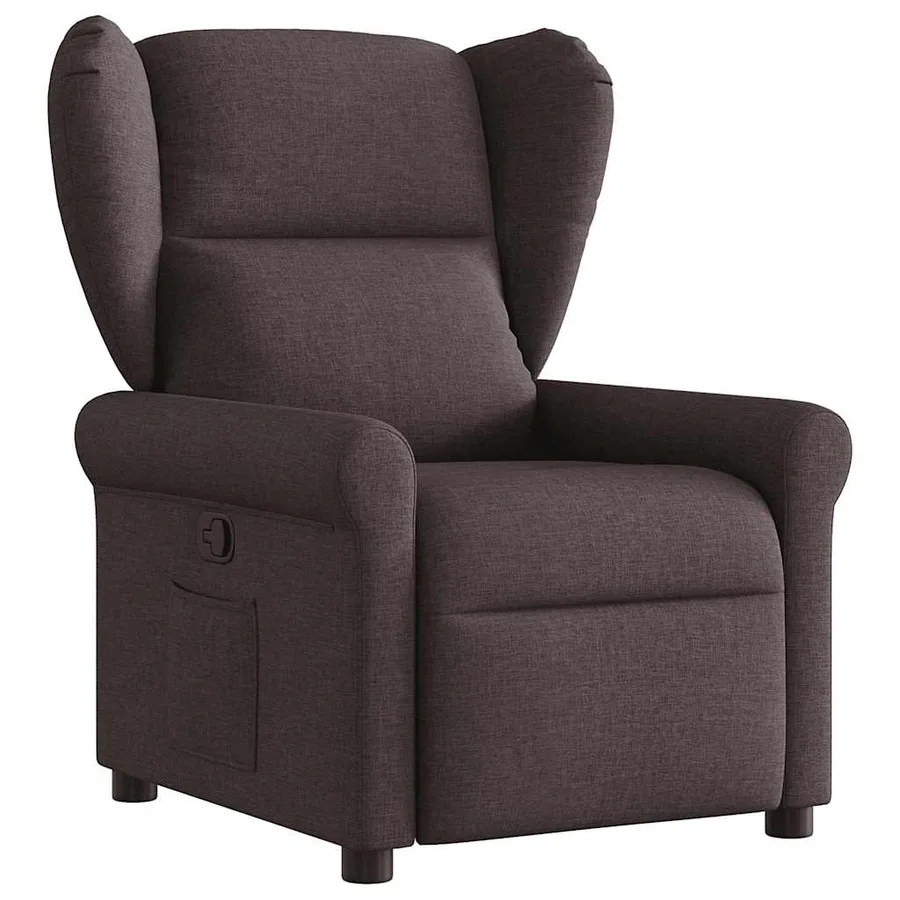 Fauteuil inclinable Marron foncé Tissu - 2