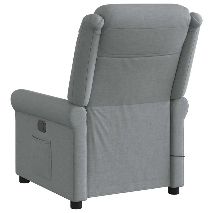 Fauteuil de massage inclinable électrique gris clair tissu - 6