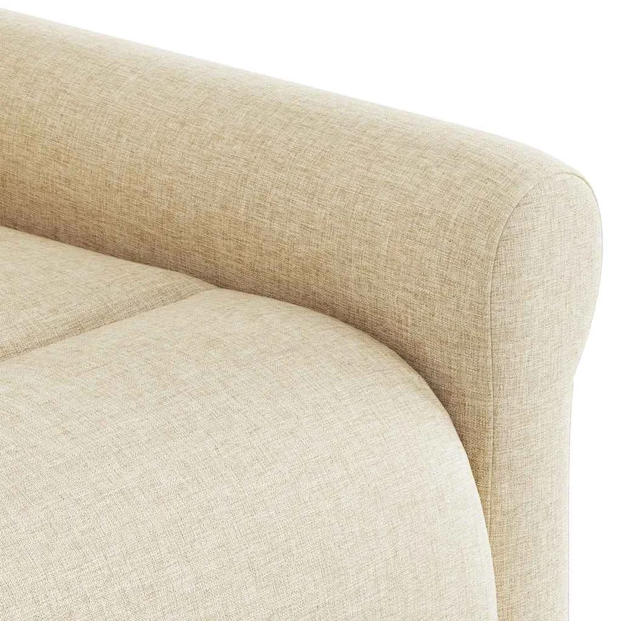 Fauteuil inclinable de massage électrique crème tissu - 11