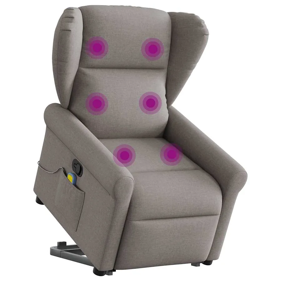 Fauteuil inclinable de massage Taupe Tissu