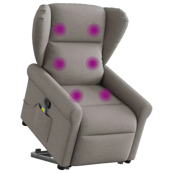 Fauteuil inclinable de massage Taupe Tissu