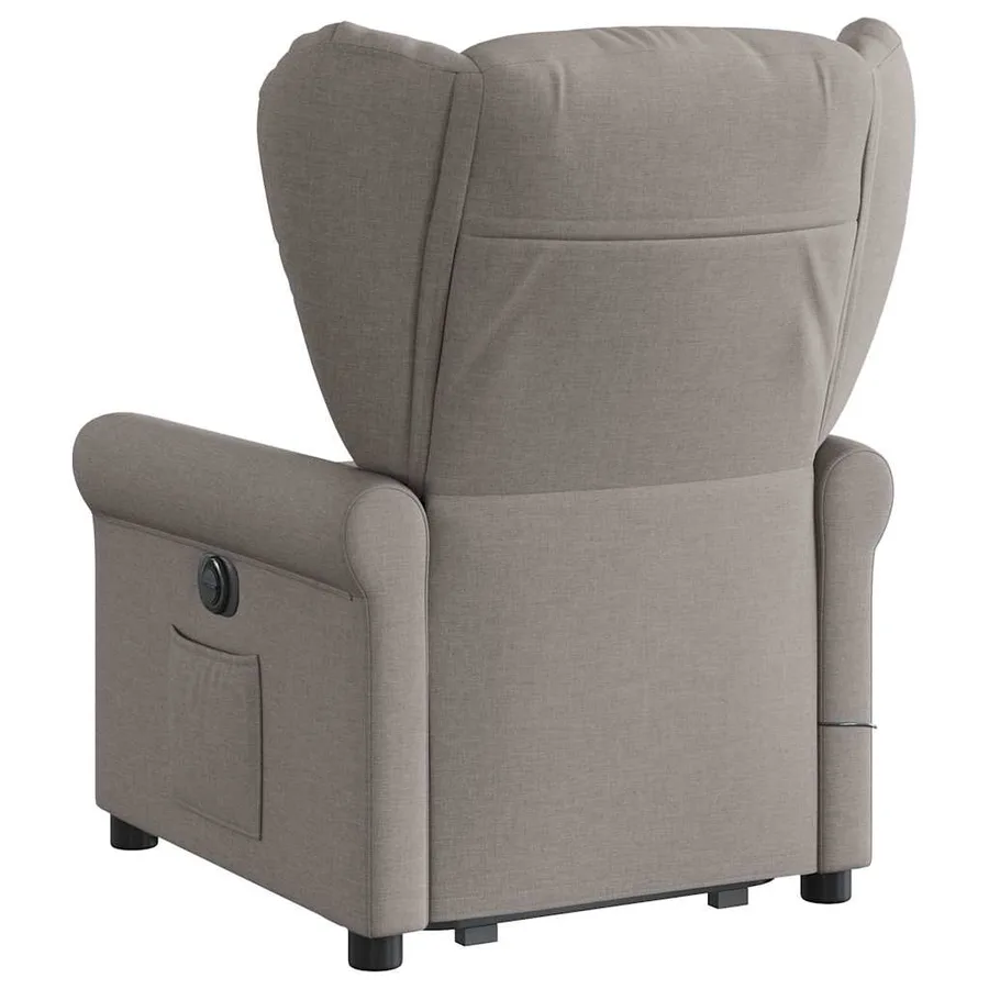 Fauteuil inclinable de massage Taupe Tissu - 6