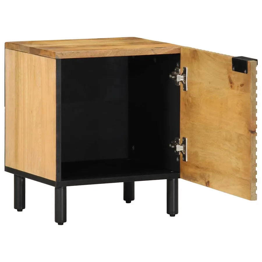 Table de chevet marron 40x33x46 cm bois de manguier solide - 2