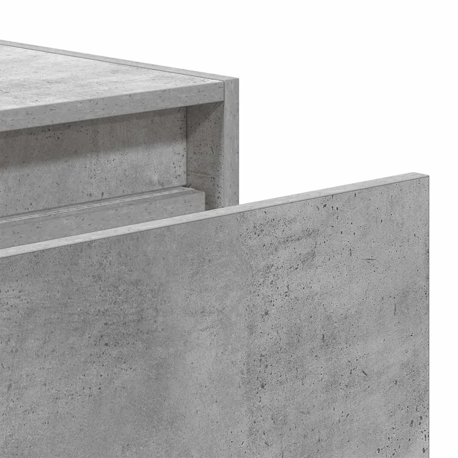 Tables de chevet murales avec lumières LED 2 pcs gris béton - 11