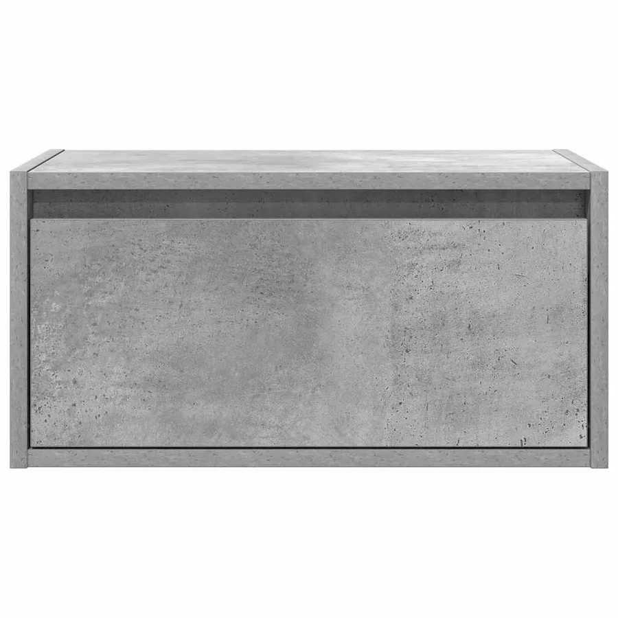 Tables de chevet murales avec lumières LED 2 pcs gris béton - 7