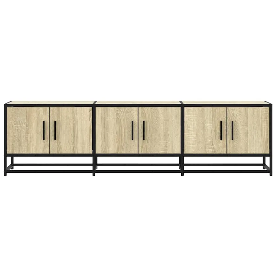Meuble TV chêne sonoma 150x35x41 cm bois d'ingénierie et métal - 4