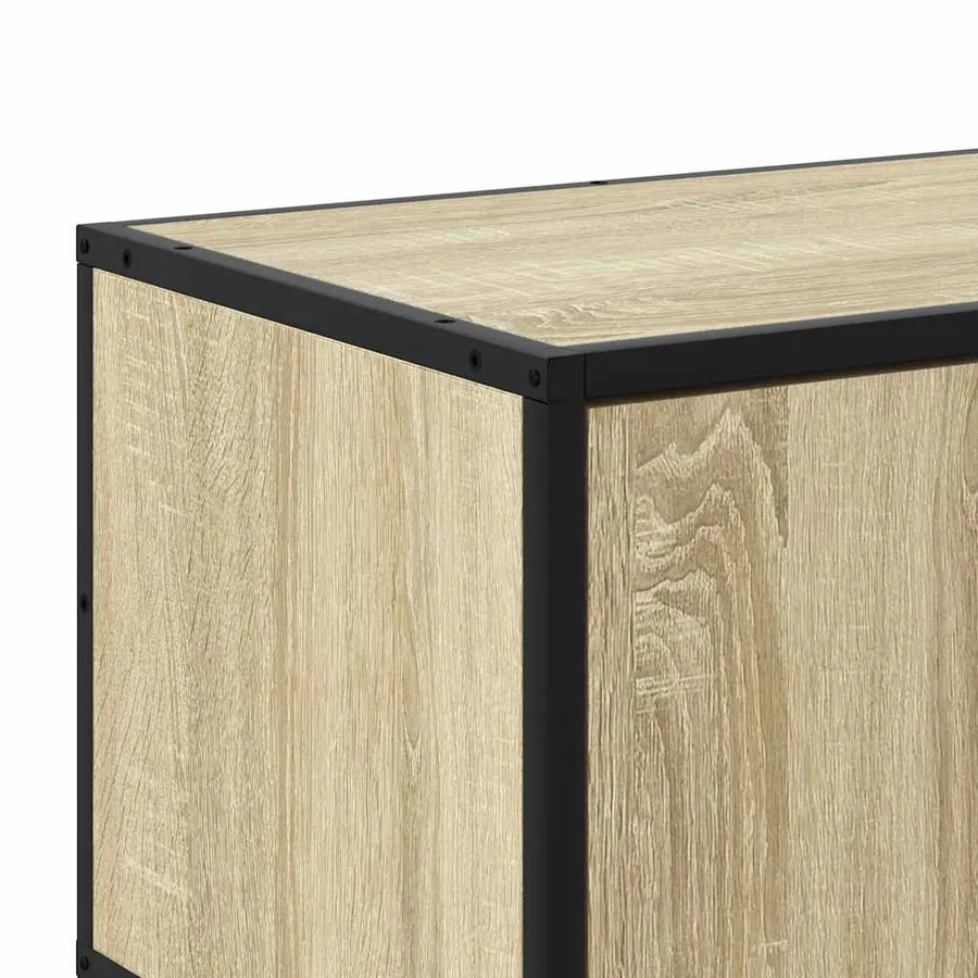 Meuble TV chêne sonoma 150x35x41 cm bois d'ingénierie et métal - 8