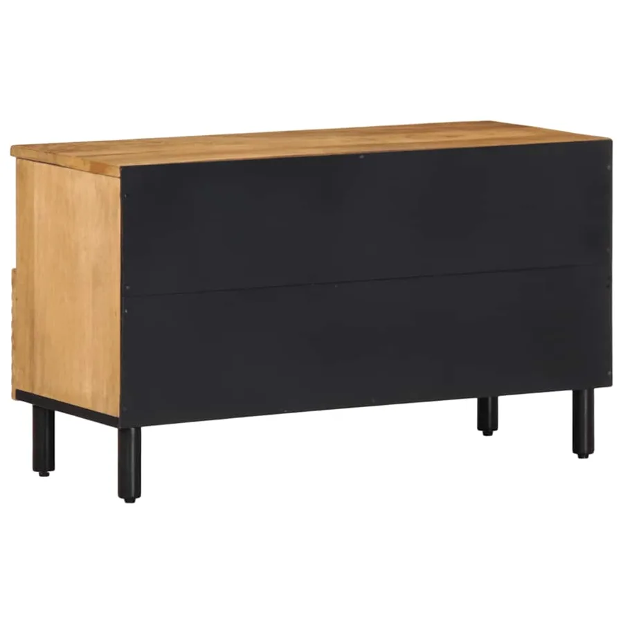 Meuble TV marron 80x33x46 cm bois massif de manguier - 5