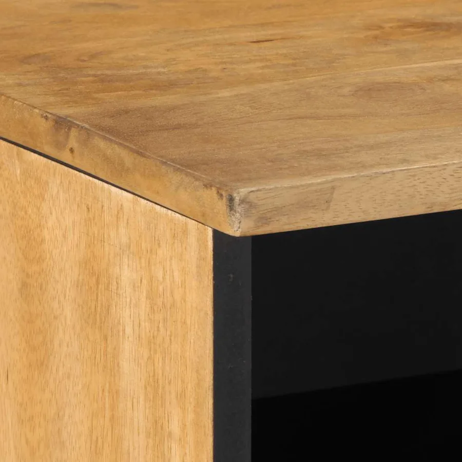 Meuble TV marron 80x33x46 cm bois massif de manguier - 6