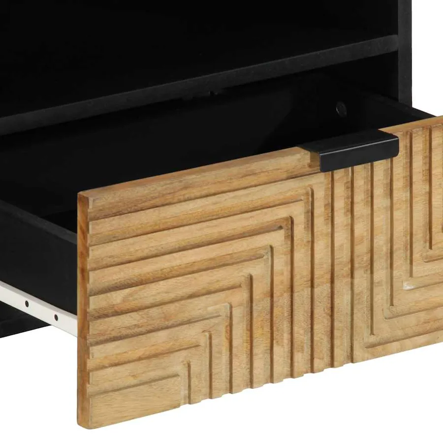 Meuble TV marron 80x33x46 cm bois massif de manguier - 7
