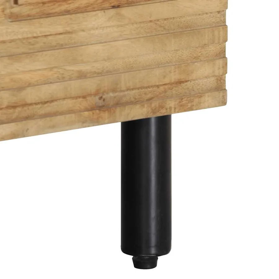 Meuble TV marron 80x33x46 cm bois massif de manguier - 8