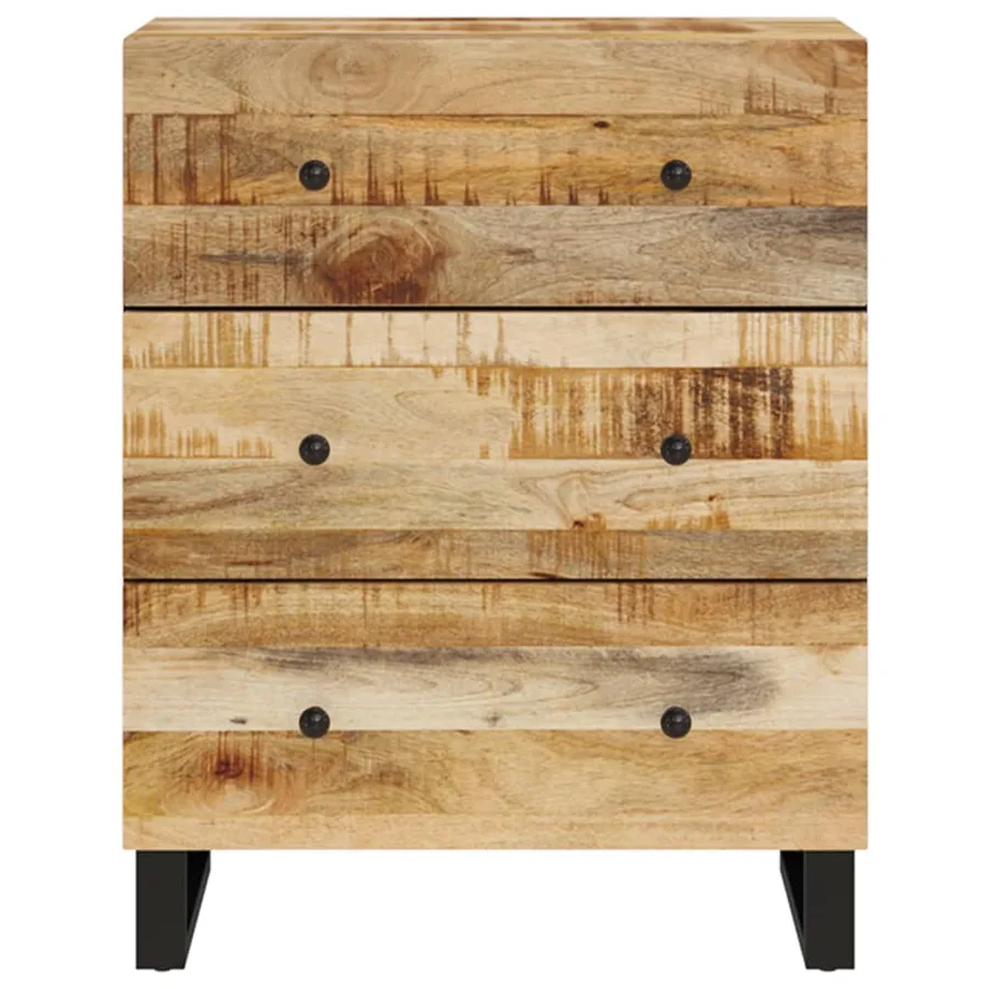 Buffets 2 pcs 60x33x75 cm Bois de manguier brut - 7