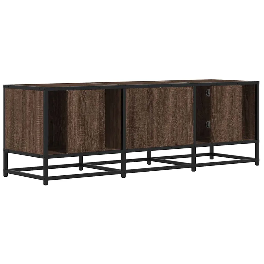 Meuble TV chêne marron 120x35x41 cm bois d'ingénierie et métal - 6