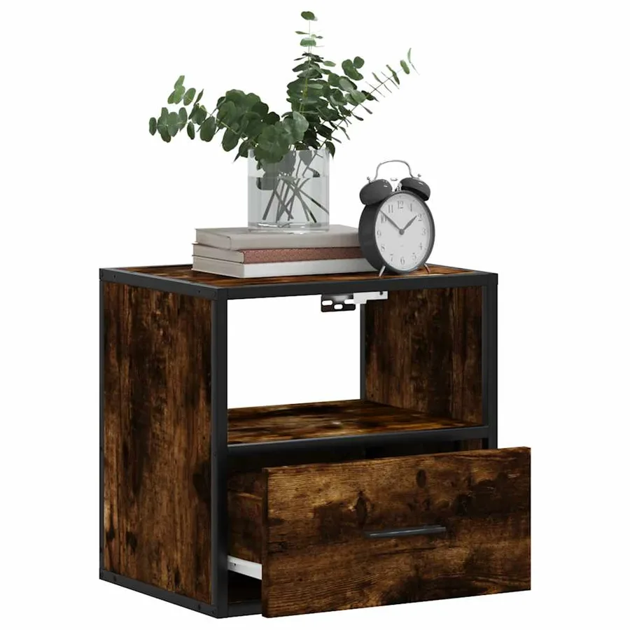 Tables de chevet murales 2 pcs Chêne fumé 40x31x39,5 cm - 4