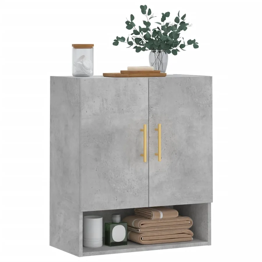 Armoire murale gris béton 60x31x70 cm bois d'ingénierie - 3