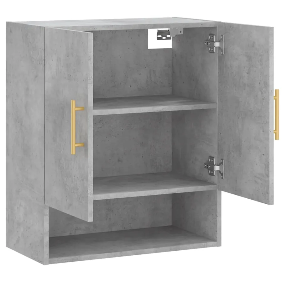 Armoire murale gris béton 60x31x70 cm bois d'ingénierie - 6