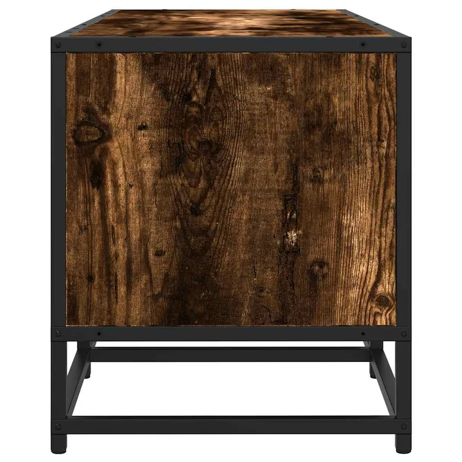 Meuble TV chêne fumé 120x35x41 cm bois d'ingénierie et métal - 5
