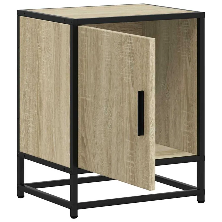 Table de chevet chêne sonoma 40x31x50cm bois d'ingénierie métal - 6