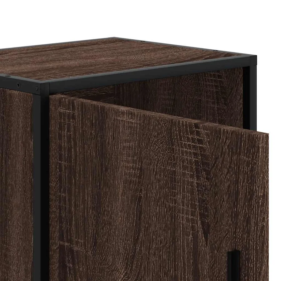 Tables de chevet 2 pcs chêne marron bois d'ingénierie et métal - 11