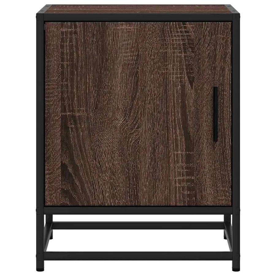 Tables de chevet 2 pcs chêne marron bois d'ingénierie et métal - 5