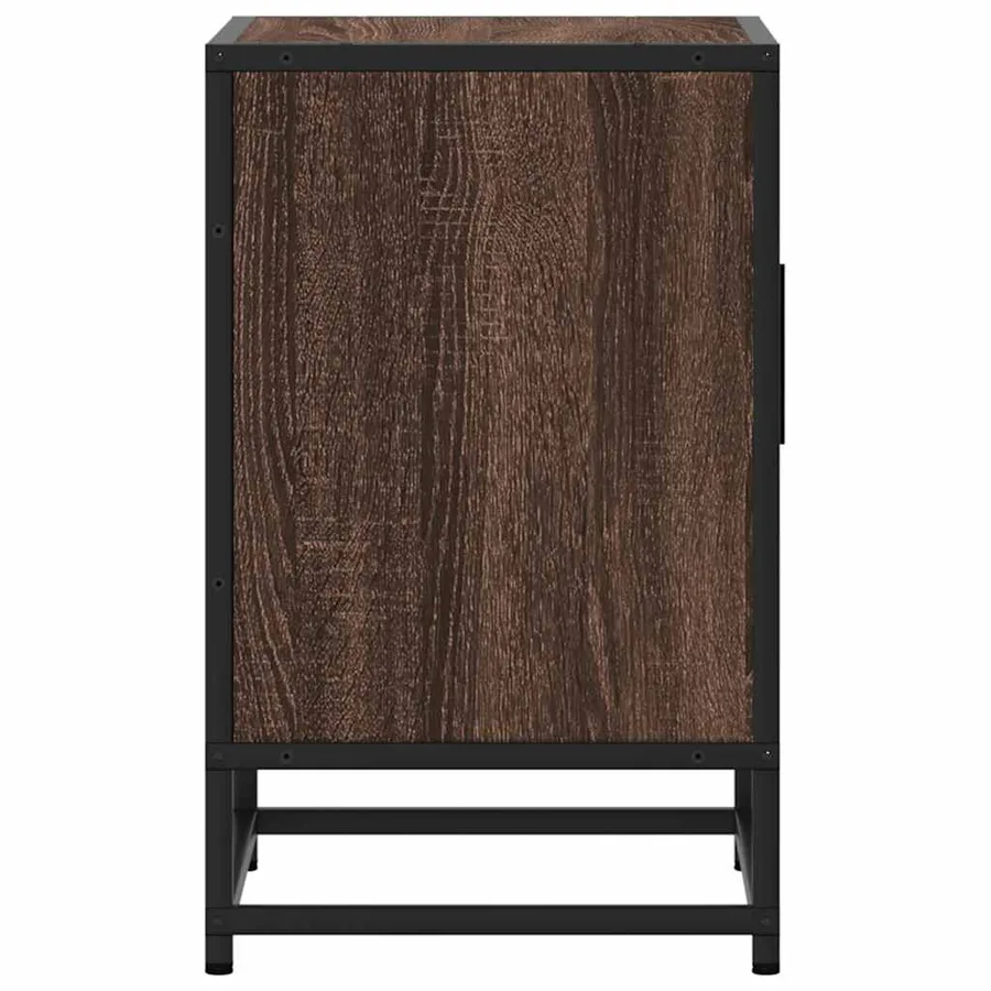Tables de chevet 2 pcs chêne marron bois d'ingénierie et métal - 7
