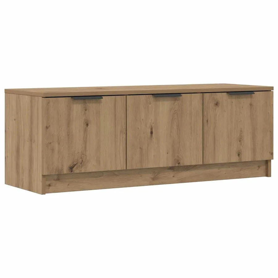 Meuble TV chêne artisanal 102x35x36,5 cm bois d'ingénierie - 2