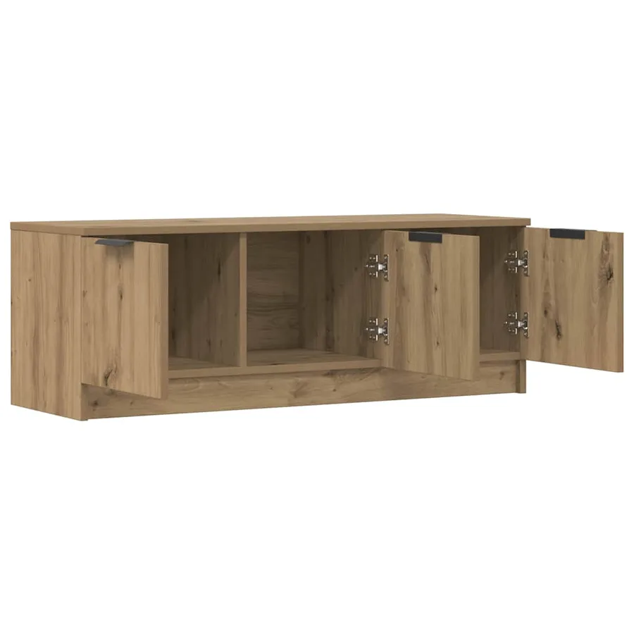 Meuble TV chêne artisanal 102x35x36,5 cm bois d'ingénierie - 4