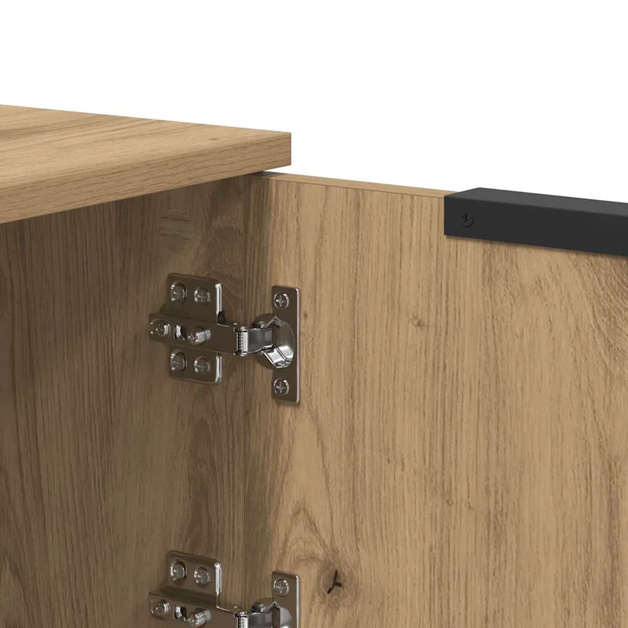 Meuble TV chêne artisanal 102x35x36,5 cm bois d'ingénierie - 9