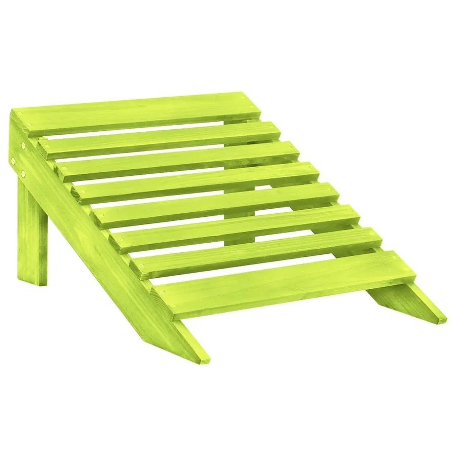 Chaise de jardin Adirondack 2 places et pouf sapin massif vert - 7