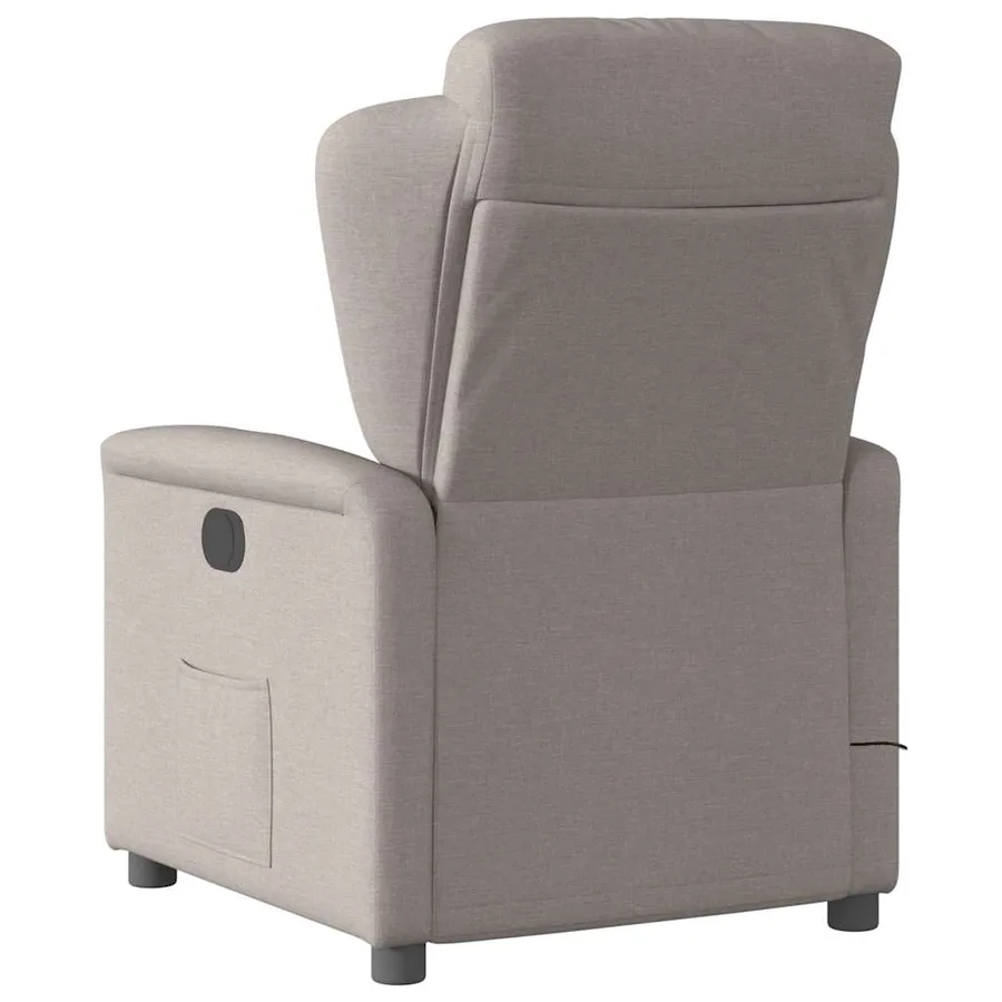 Fauteuil de massage inclinable électrique Taupe Tissu - 7