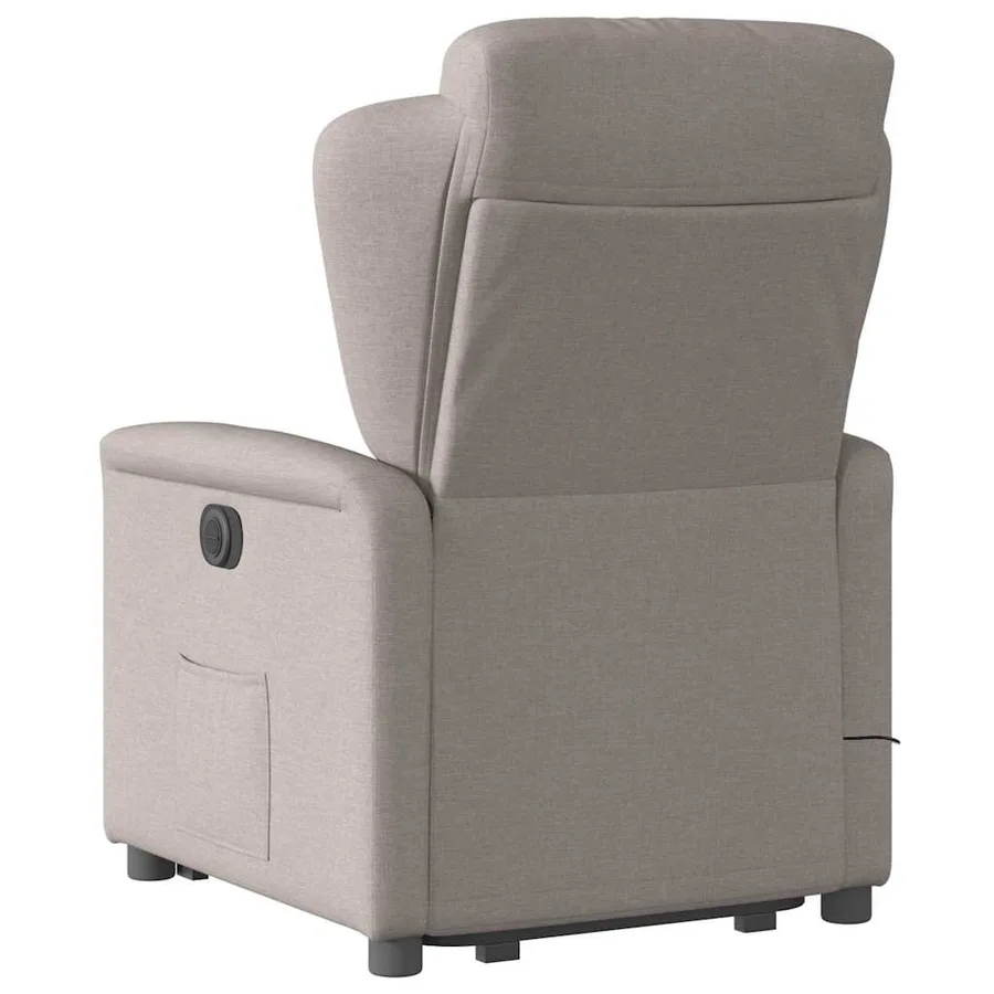Fauteuil inclinable de massage électrique Taupe Tissu - 7