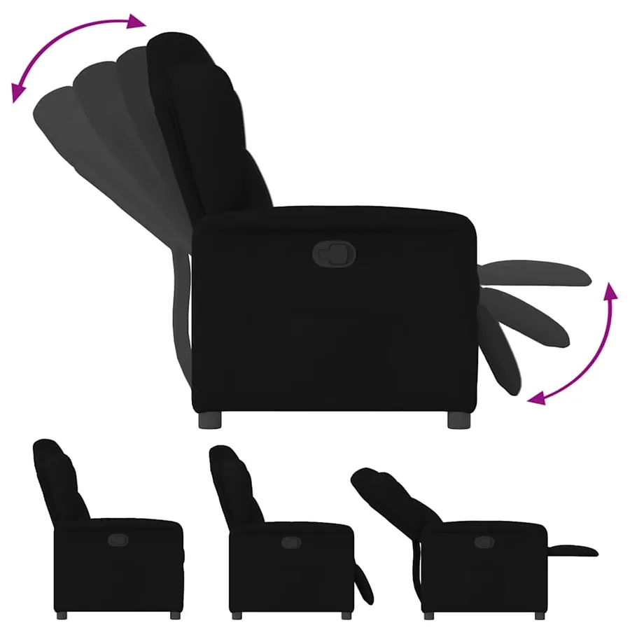 Fauteuil inclinable Noir Tissu - 6