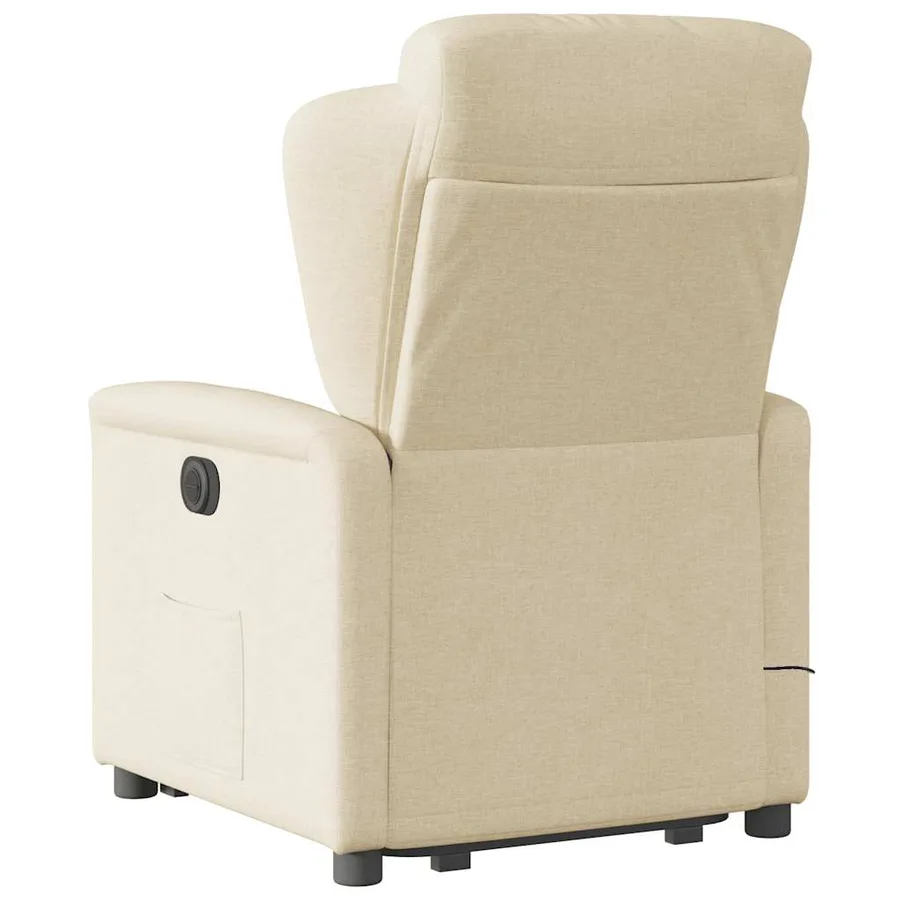 Fauteuil inclinable de massage Crème Tissu - 7