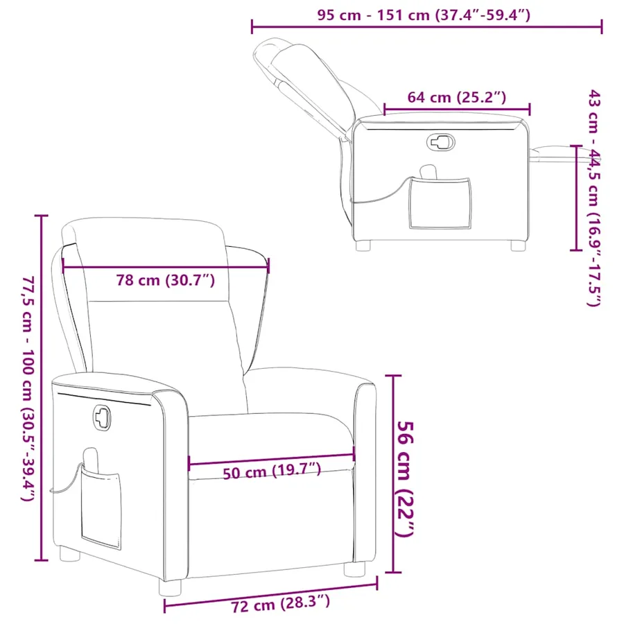 Fauteuil de massage inclinable Vert foncé Tissu - 13